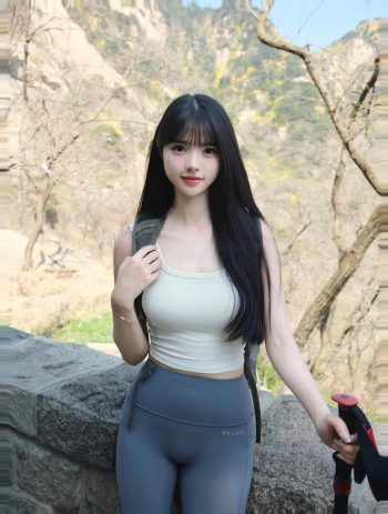 图片[9]-爱爬山的瑜伽裤MM，太甜美了！~-博拾图库
