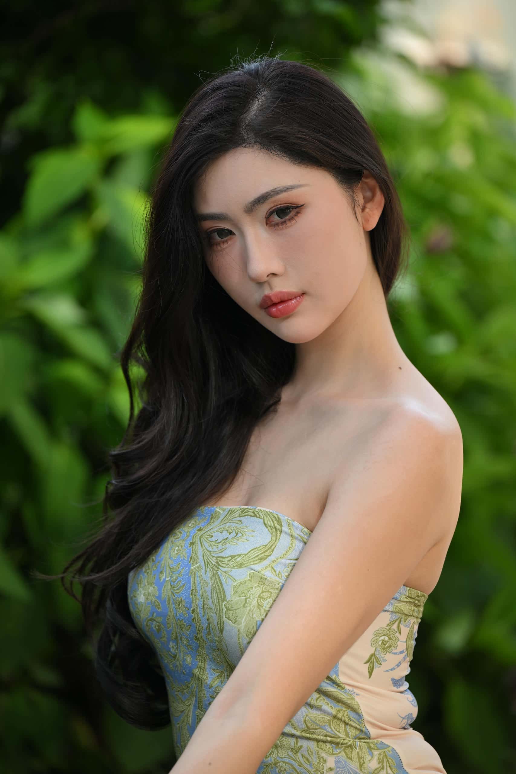 图片[2]-P4299 甜美绿色抹胸裙 【85P】-博拾图库