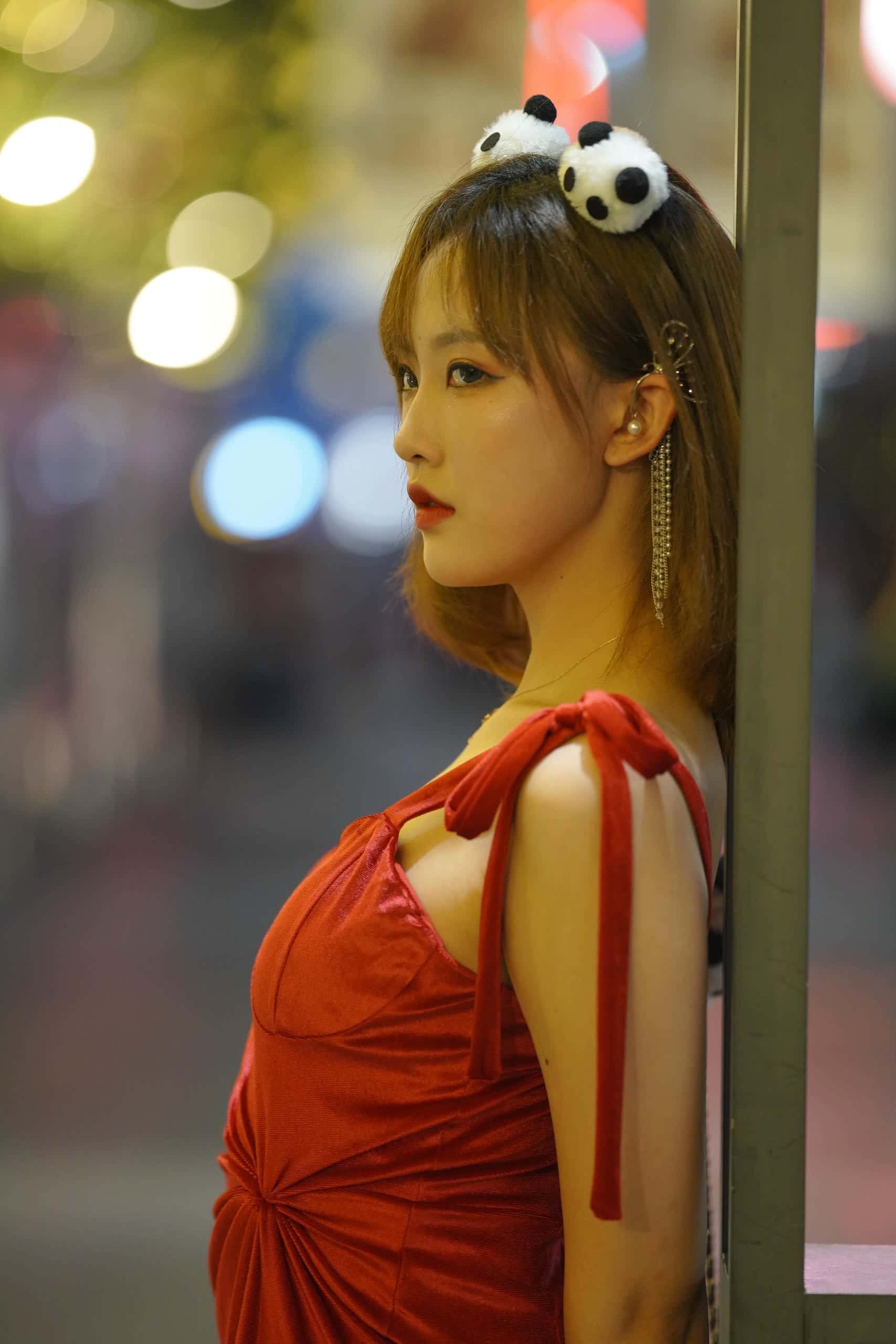 图片[4]-P4187 亮眼红色吊带裙 【352P】-博拾图库